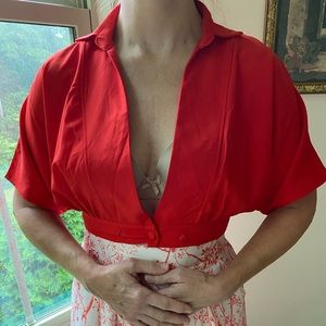 Crop Blouse beautiful Burnt Red